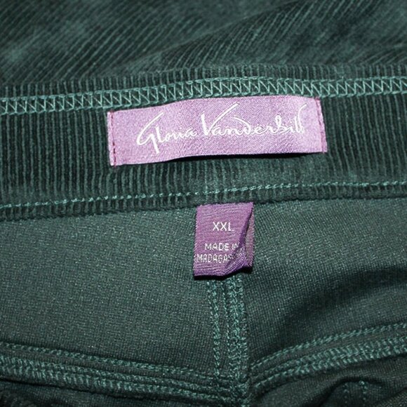 Gloria Vanderbilt Green Corduroy Pull on Midnight Forest Pants Size XXL - Picture 6 of 6